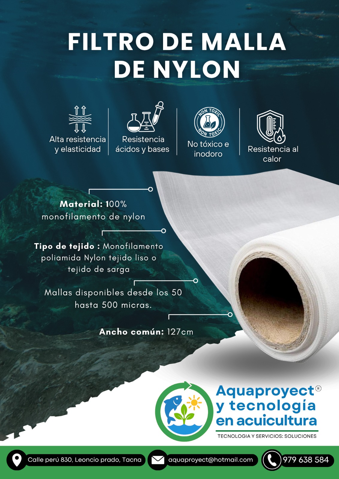 Ficha técnica Filtro de malla de nylon